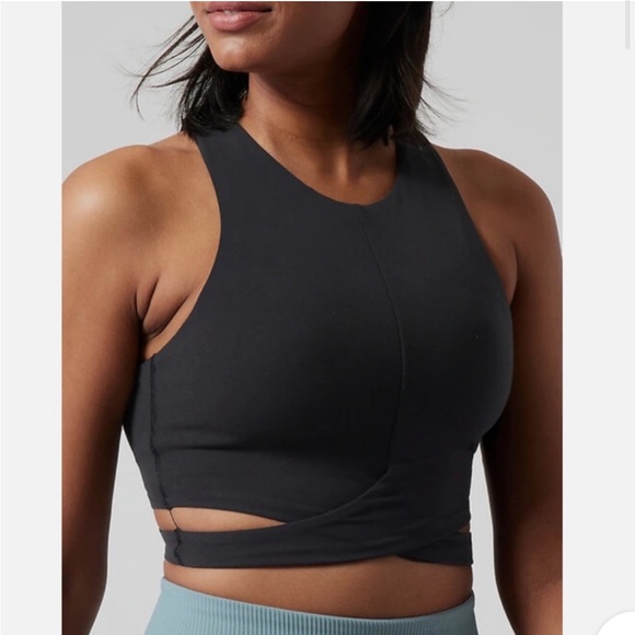 NWT Athleta Black Cut Out Conscious Crop - Picture 3 of 8